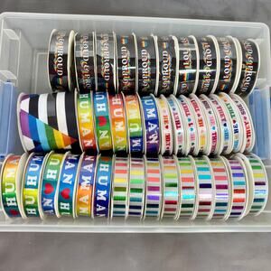 LGBTQ+ Pride Ribbon Crafting Lot 39 Rolls Human He She They Proud Rainbow Colors